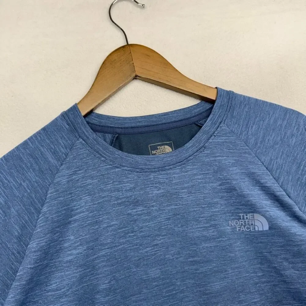 The North Face Shirt Men's Medium Blue Flashdry Running Sun Protection Outdoor